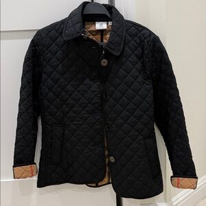 Plaid Black and Tan Quilted Jacket
